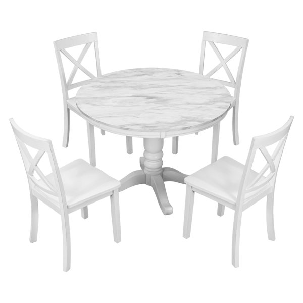One Allium Way® 5 Piece Rubberwood Dining Set Wayfair